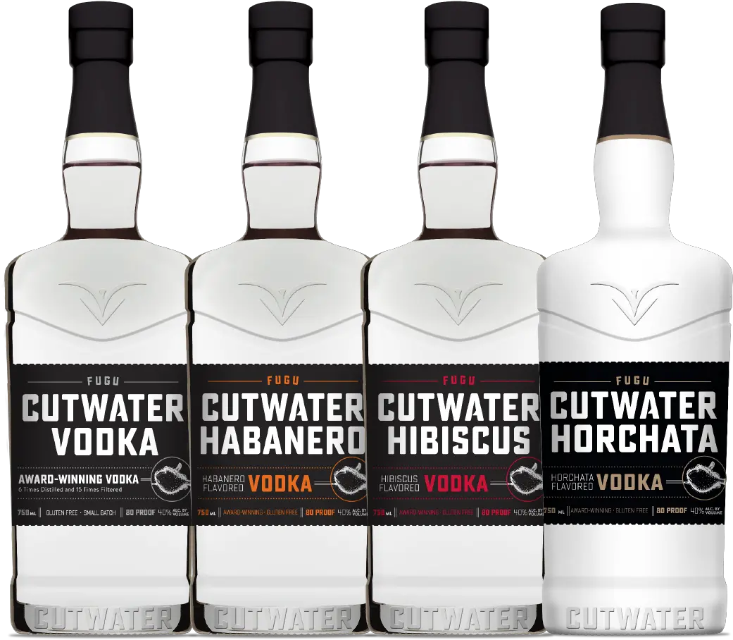 New Bottle Cutwater Spirits Cutwater Fugu Horchata Vodka Png Vodka Bottle Png