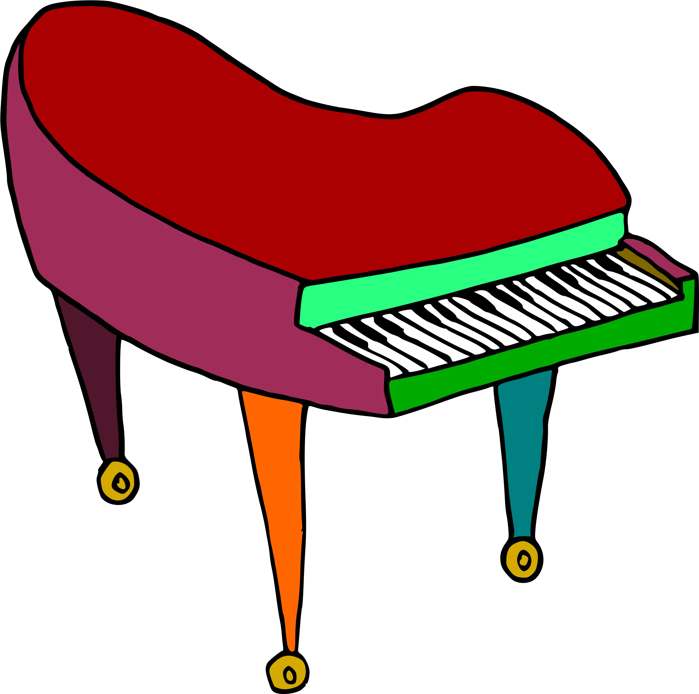 By Doodleguy Colorful Piano Clipart Png Piano Clipart Transparent