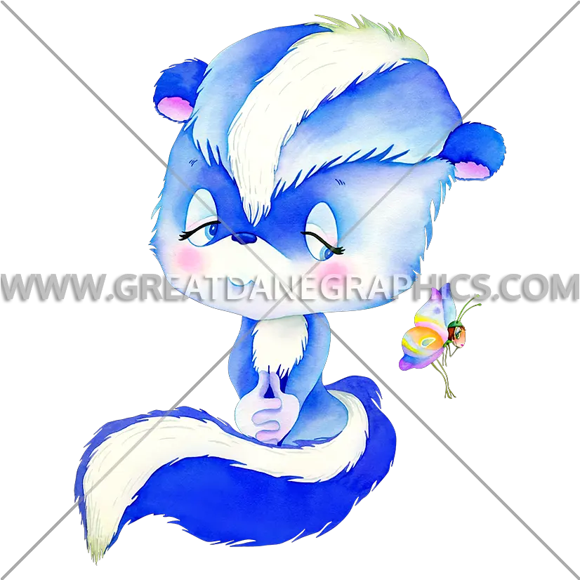 Blue Skunk Production Ready Artwork For T Shirt Printing Illustration Png Skunk Transparent