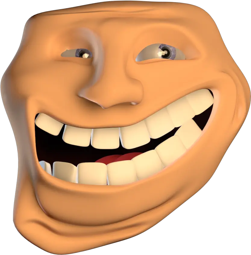 3d Trollface Version 2 Now With 80 More Wrinkles Trollface 3d Png Troll Face Png