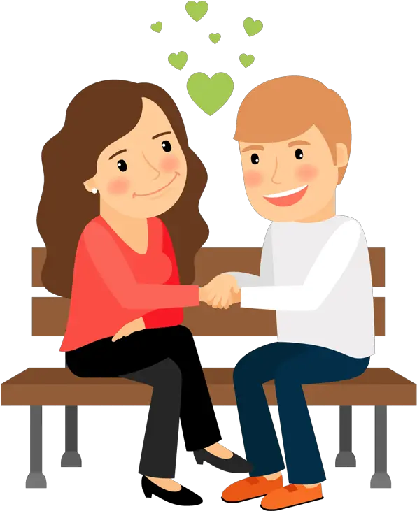 Cartoon Woman And Man Holding Hands Sitting Man And Woman Holding Hands Cartoon Png Park Bench Png