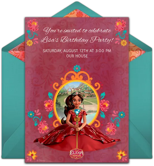 Free Elena Of Avalor Online Invitation Christmas Card Png Elena Of Avalor Png