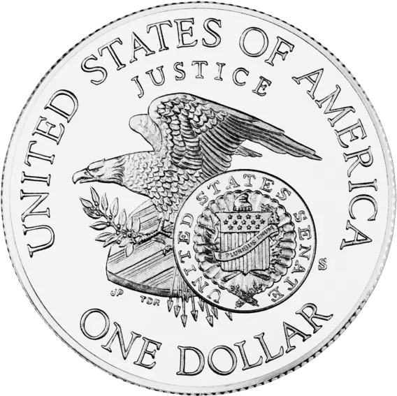 1998 Rfk Silver Dollar Reverse Silver Dollar No Background Png 1 Dollar Png