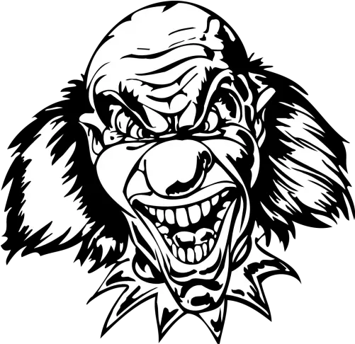 Black And White Scary Freaky Clown Scary Clowns Face Png Black And White Scary Face Png