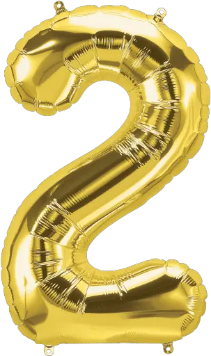 Gold Number 2 Two 34 2 Gold Balloon Png Balloon Transparent
