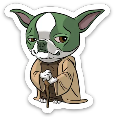 Boston Terrier Yoda Sticker Yoda Png Boston Terrier Png