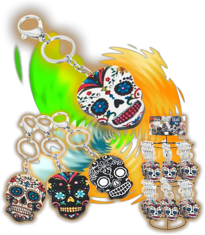 Download Hd Candy Skull Key Chain Day Of The Dead Dia De Day Of The Dead Png Dia De Los Muertos Png