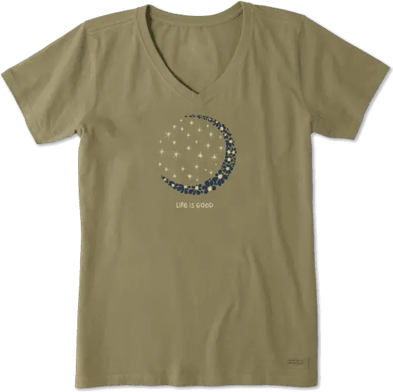Womenu0027s Crescent Moon Daisies Crusher Vee Life Is Good Png Transparent