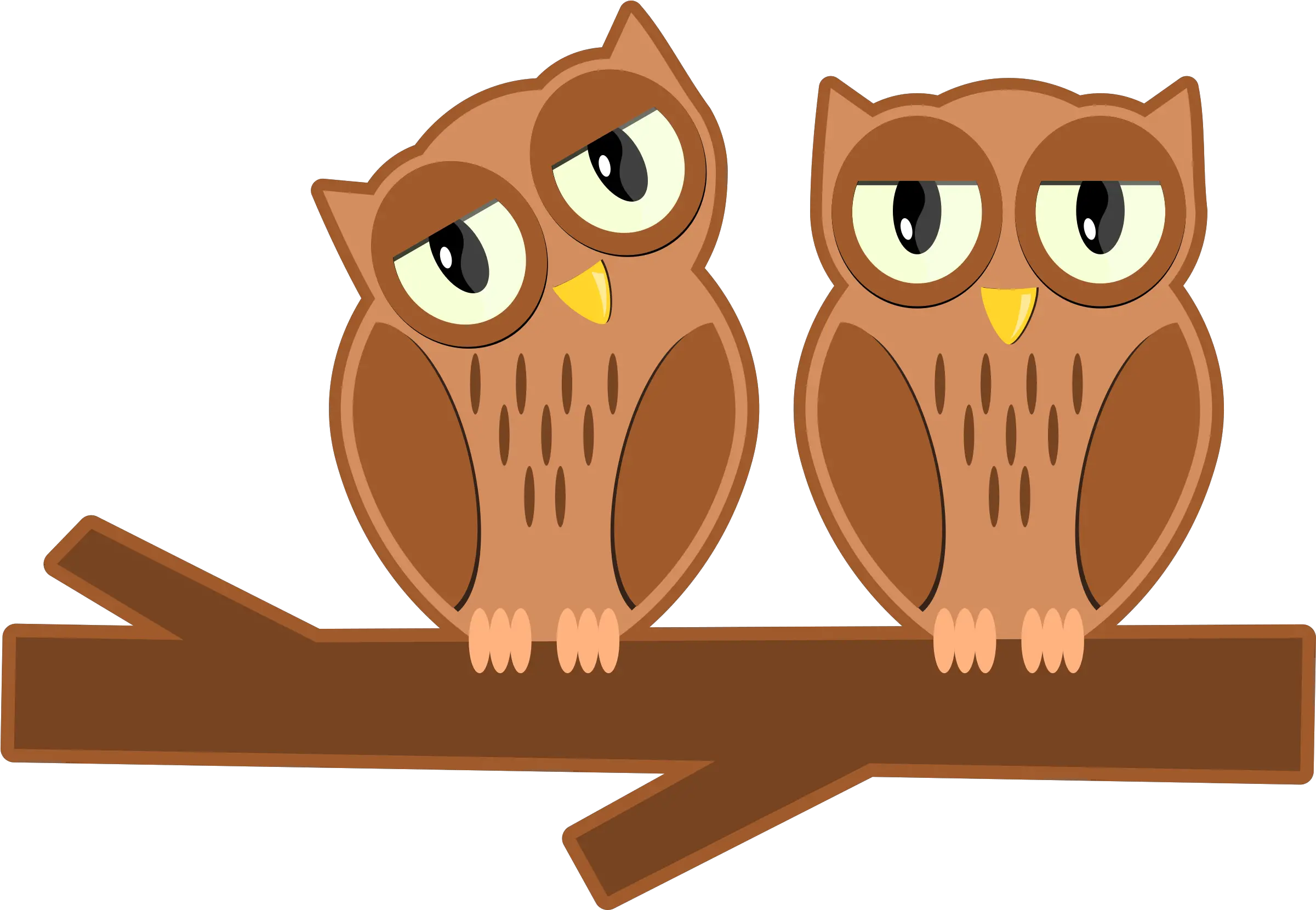 Download Hd Big Image Orange Owl On Branch Clipart Owl On A Bracnh Cartoon Png Branch Clipart Png