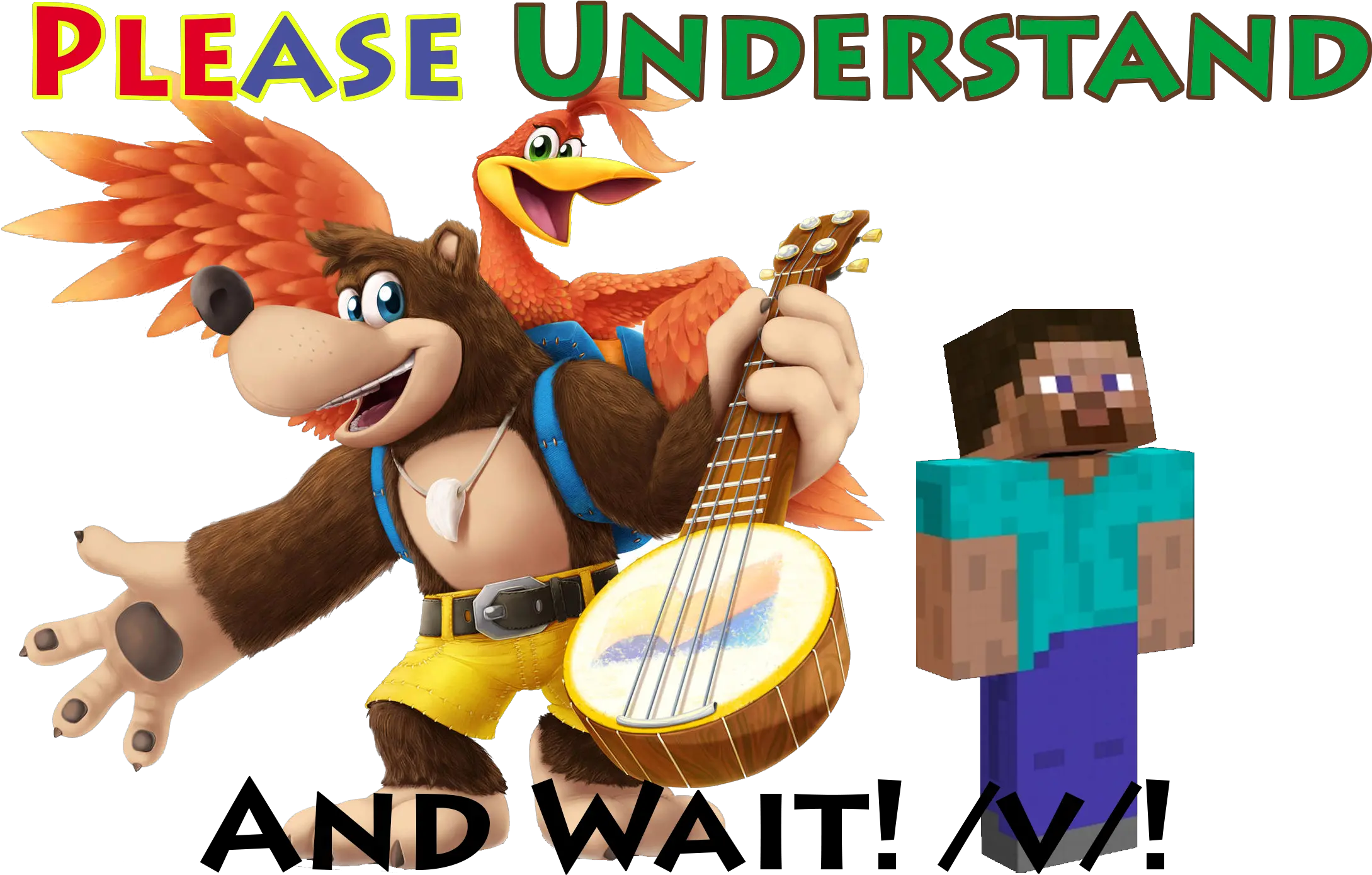 Please Wait Png 2mib 2283x1560 Please Wait Banjo Banjo Kazooie Smash Png Banjo Kazooie Transparent