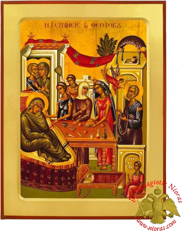Orthodox Wooden Icon Of The Nativity Nativity Of The Theotokos Icon Png Nativity Of The Theotokos Icon
