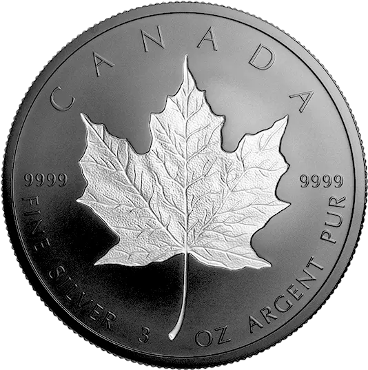 Rhodium Canada Maple Leaf Silver Coin 2020 Incuse 3oz Png Canadian Leaf Png