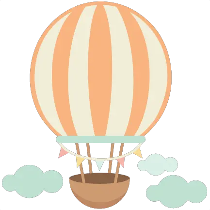 Cute Scrapbook Cuts Svg Cutting Files Hot Air Balloon Pastel Png Cuts Png