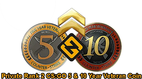 Buy Private Rank 2 Account With 5 U0026 10 Year Veteran Coin Language Png Csgo Transparent