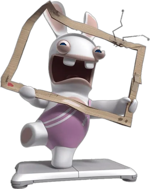 Rabbid In Cardboard Tv Screen Transparent Png Stickpng Rayman Raving Rabbids Tv Party Tv Screen Png