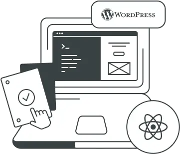 React Wordpress Theme Development Benefits And Drawbacks Output Device Png Fax Server Icon