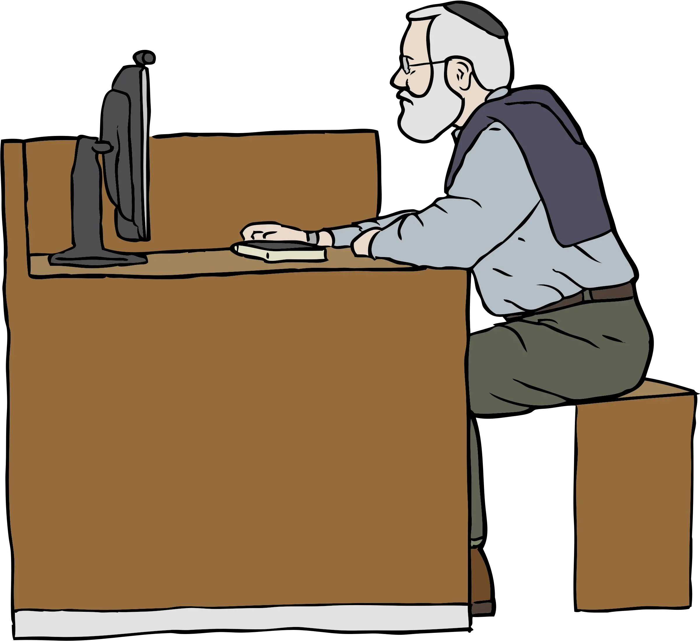 Clipart Man Writing Transparent Free Person At Desk Cartoon Png Writing Clipart Png