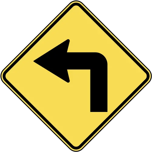 Download Free Png Us Road Signs W1 1 Warning Dlpngcom Road Left Turn Sign Warning Symbol Png