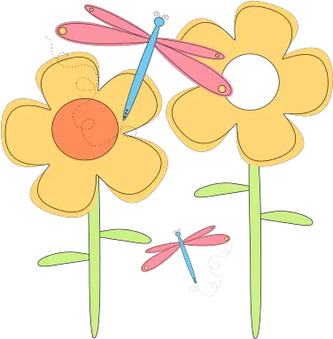 Download Season Clipart Spring Flower Dragonfly In The Cute Spring Flower Clipart Png Spring Flower Png