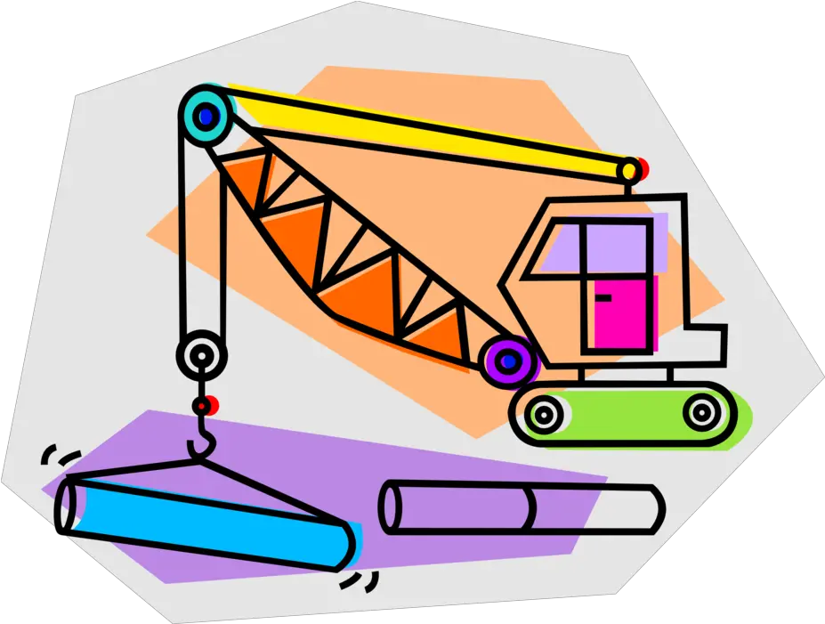 Vector Illustration Of Construction Industry Crane Clipart Folding Png Crane Icon Vector