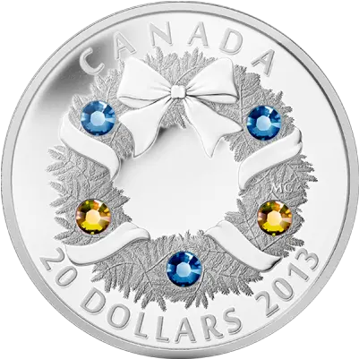 Download Canada 2013 20 Holiday Wreath Silver Proof Coin Royal Wedding Png Holiday Wreath Png
