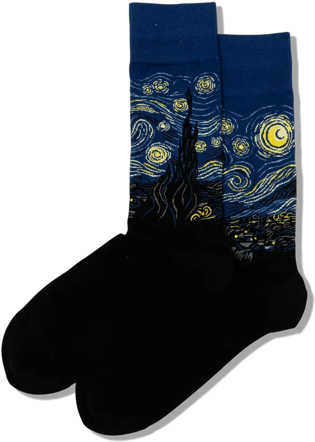 Van Gogh Starry Night Socks Mens Sock Png Starry Night Icon