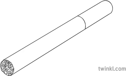 Cigarette Black And White Illustration Twinkl Line Art Png Cigarette Png