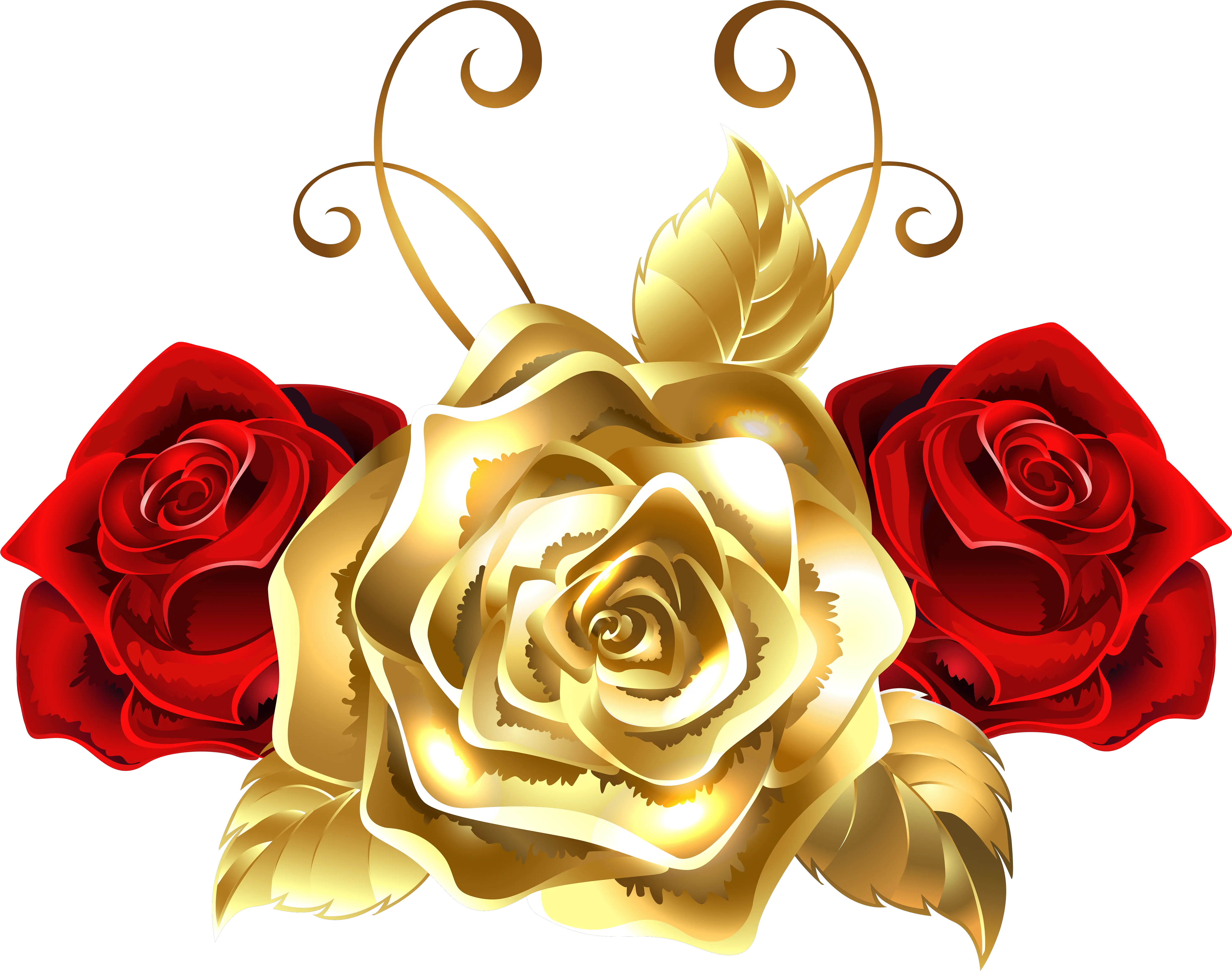 Gold And Red Roses Png Clip Art Gold Roses Png Roses Png