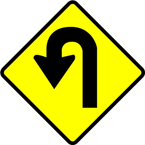 U Turn Caution Sign Vector Image Public Domain Vectors U Turn Clipart Png Caution Icon Vector