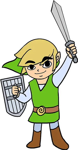 How To Draw Link From The Zelda Games Cartoon Clipart Draw A Link Easy Png Toon Link Png