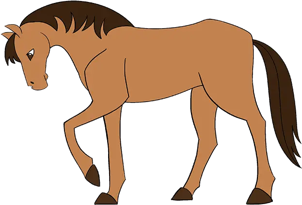 Horses Clipart Simple Transparent Free For Horse Drawing Easy With Colour Png Cartoon Horse Png