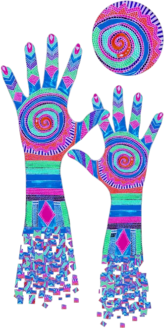 Aboriginal Hands Pastel Transparent Background Greeting Card Aboriginal Art No Background Png Hands Transparent Background