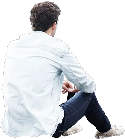 Man Sitting Human Sitting Back View Png Sitting Person Png