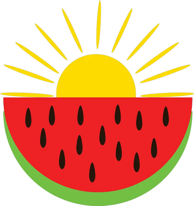 Red Sun Png Red Watermelon The Sun Is Shining Summer Watermelon And Sun Clipart Summer Sun Png