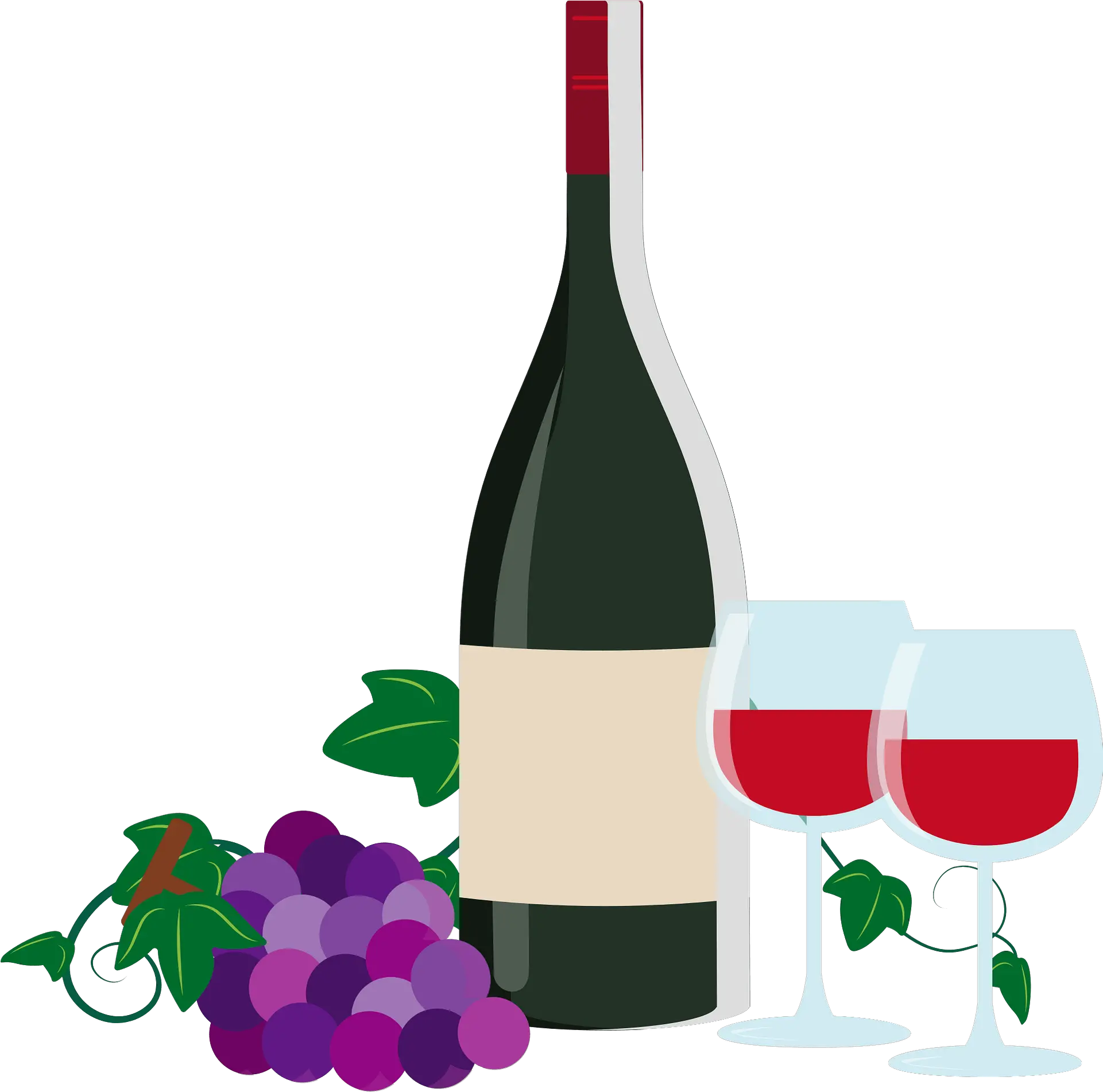 Wine Bottle And Glasses Clipart Wine Grape Clipart Free Png Wine Bottles Png