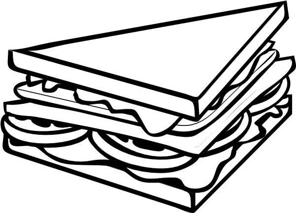Vector Sandwich Line Drawing Sandwich Clipart Black And White Png Line Drawing Png