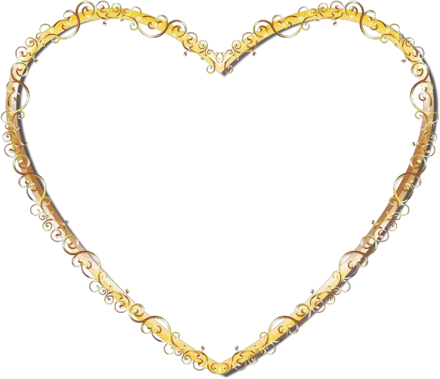 Gold Heart Stainless Steel Gold Rope Chain Png Heart Frame Png