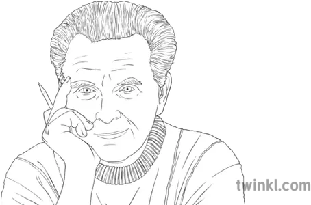 Jack Kirby Comic Artist Person Portrait Ks2 Black And White Sketch Png Kirby Face Png