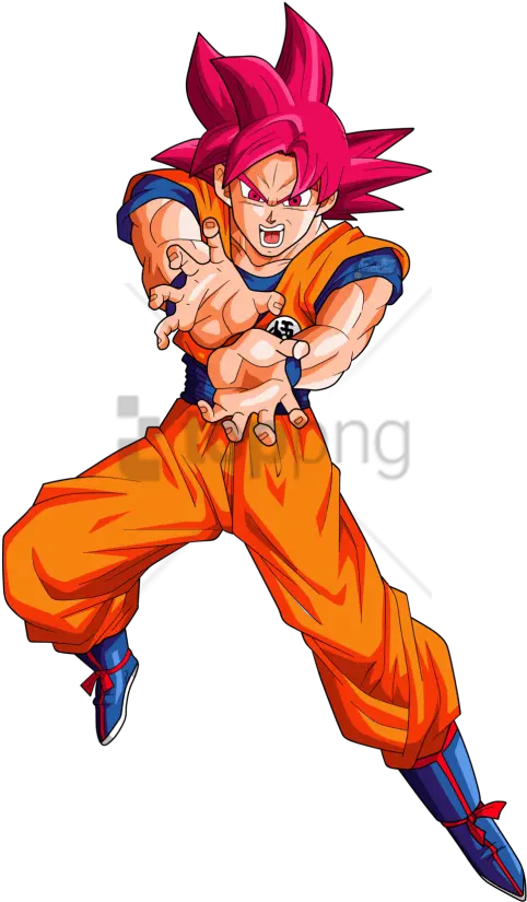 Free Png Goku Ssj Dios Rojo Kamehameha Goku Super Saiyan God Png Circulo Rojo Png