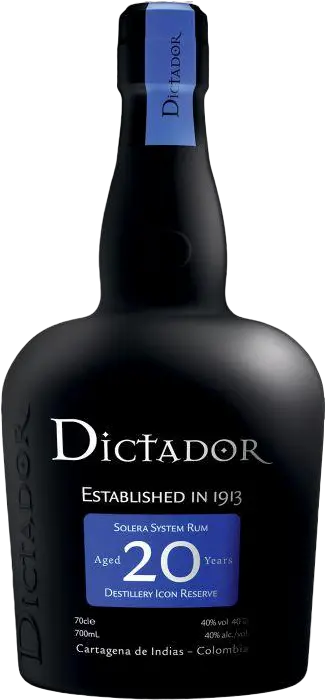 Dictador Aged Rum Solera System Destillery Icon Reserve 20 Yr 80 750 Ml Glass Bottle Png Colombia Icon