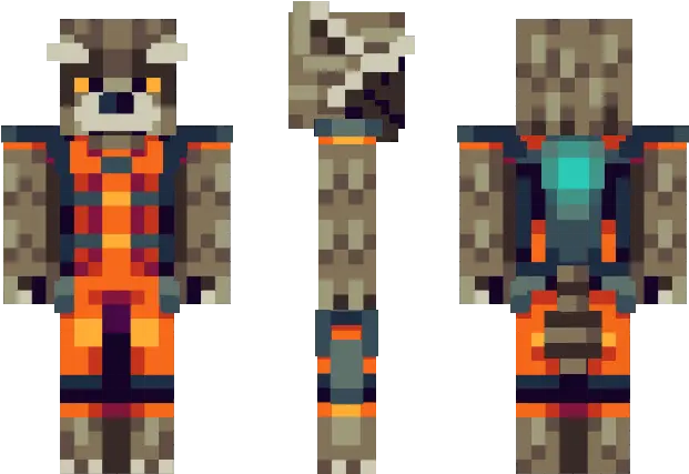 Rocket Raccoon Minecraft Skin Minecraft Rocket Raccoon Skin Png Raccoon Transparent Background