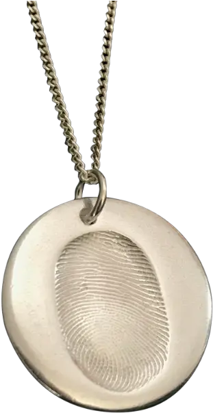 Fingerprint Circle Necklace Png Chain