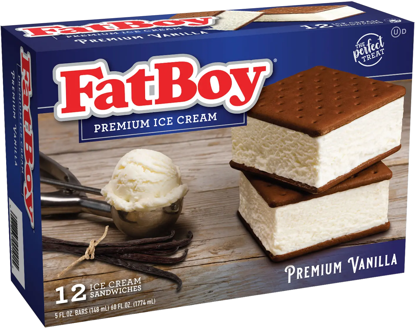 Fatboy Ice Cream Sandwich Premium Vanilla 5 Fl Oz 12 Count Fat Boy Ice Cream Sandwich Png Icecream Icon