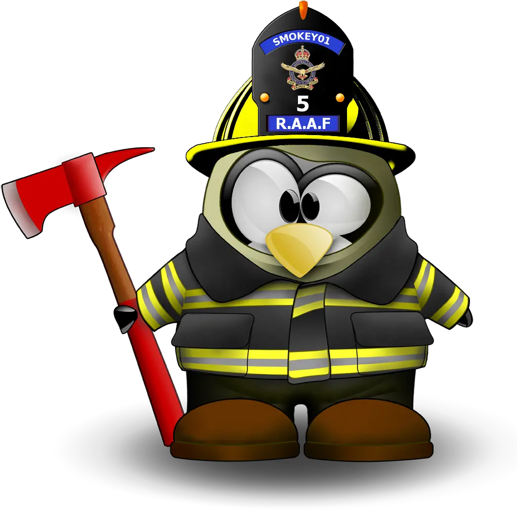 Download Free Tux Fireman Firefighter Racer Linux Penguin Firefighter Penguin Png Penguin Icon Png