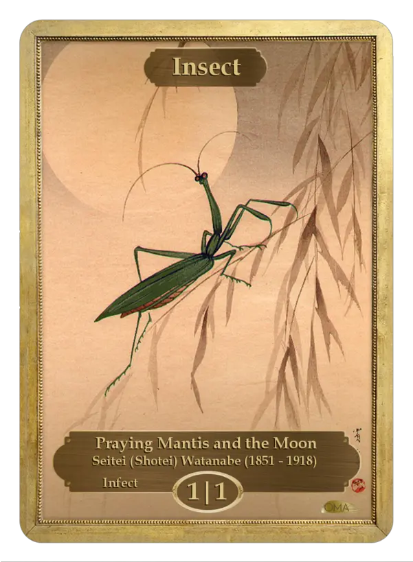 Insect Token 11 Infect By Seitei Watanabe Ukiyo E Insect Png Praying Mantis Png