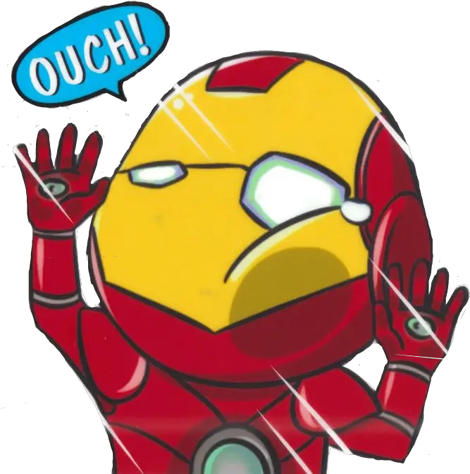 Ironman Cartooncartoni Animati Marvel Ouch Sticker Q Iron Man Png Cartoon Ouch Png