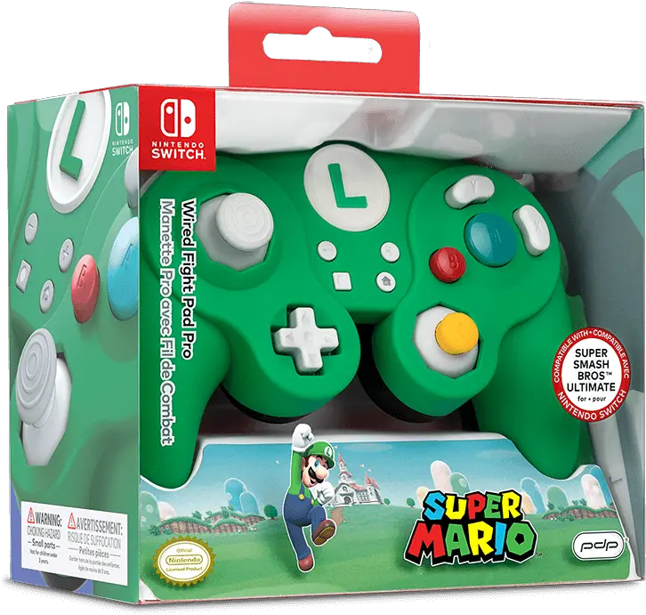 Wired Fight Pad Pro Luigi Mario Controller Nintendo Switch Png Smash Ball Png