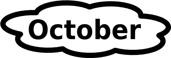 Calendar Clip Art Black And White October Word Clipart Hd Png October Png
