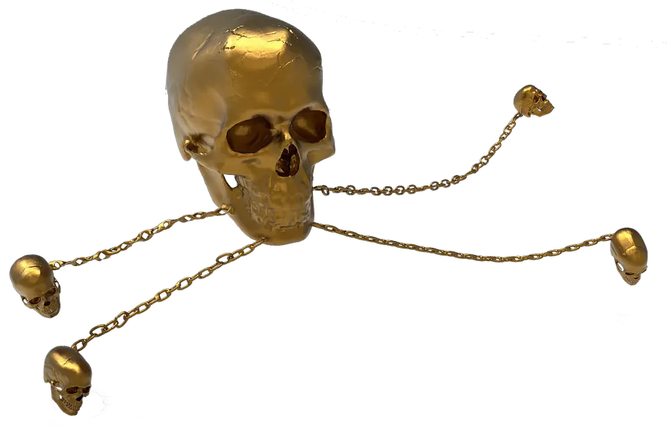 Download Skeleton Head Gold Isolated Inele Cu Cap De Schelete De Aur Png Skeleton Head Png