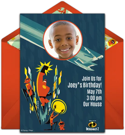 Incredibles 2 Photo Online Invitation Punchbowlcom Incredibles Art Style Png Incredibles 2 Png